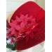 's AUGUST Red 100% Wool Fancy Church/Wedding/Dress Hat  eb-50649646